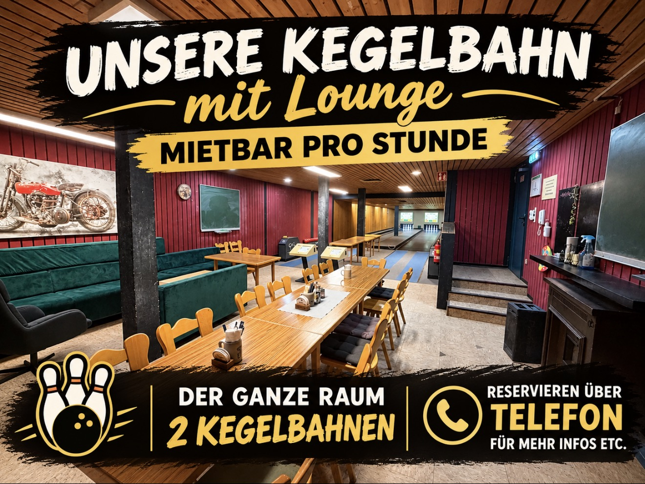 Unsere zwei Kegelbahnen in der Parkgaststätte F&D
